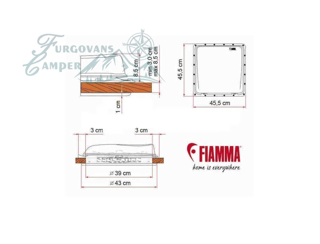 Claraboya Fiamma Vent 40 de 40x40 cm - Crystal