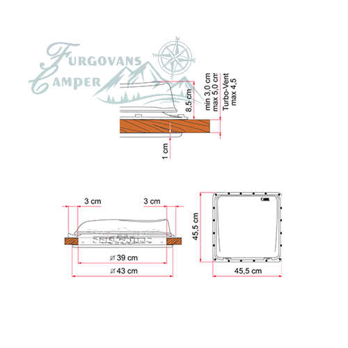 Claraboya Fiamma Turbo Vent 40 de 40x40 cm FURGOVANS CAMPER