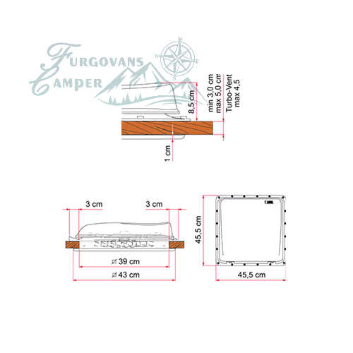 Claraboya Fiamma Turbo Vent 40 de 40x40 cm - Crystal FURGOVANS CAMPER