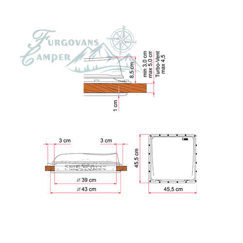 Claraboya Fiamma Turbo Vent Premium 40x40 Crystal FURGOVANS CAMPER